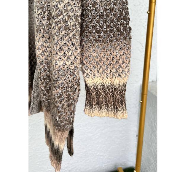 Simply Noelle Beige/Grey Knit Clasp Front Cardigan L/XL - Picture 4 of 10